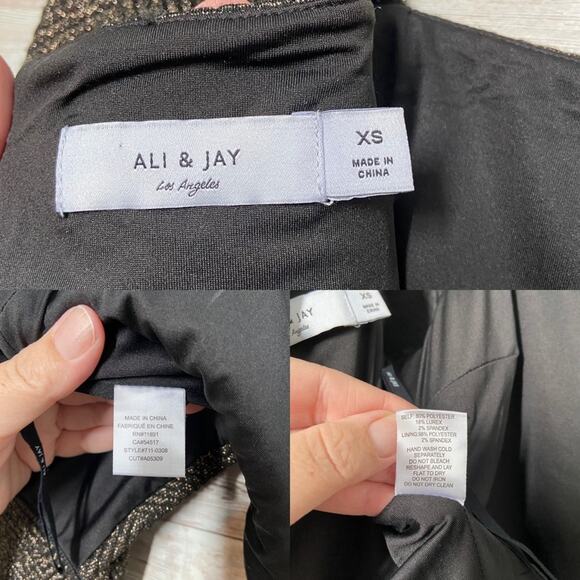 NWT Ali & Jay Dance Floor Two Piece Skirt Set Size Gold Metallic Vegas Size XS - Picture 11 of 13